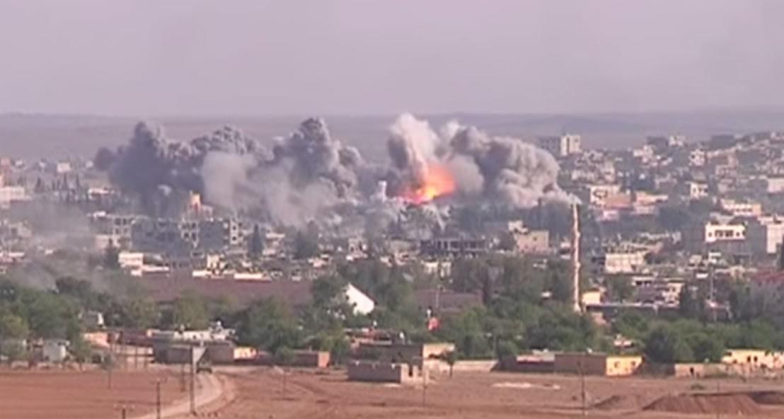 Explosion of a US-led coalition bomb in Syria