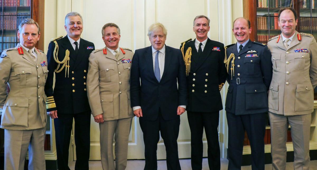 Boris Johnson with armed forces leaders
