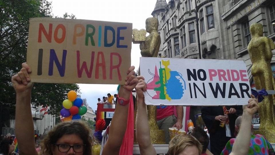 No Pride in War protest