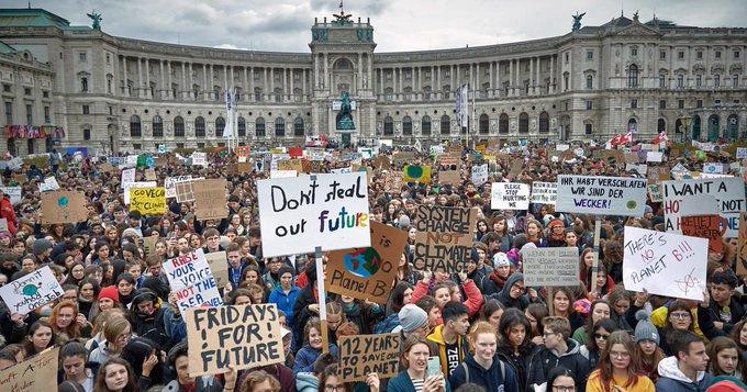 School student climate protesters in London